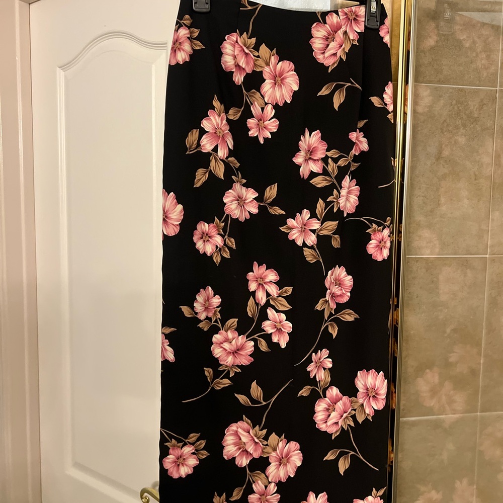 Floral Black and Pink Women's Skirt